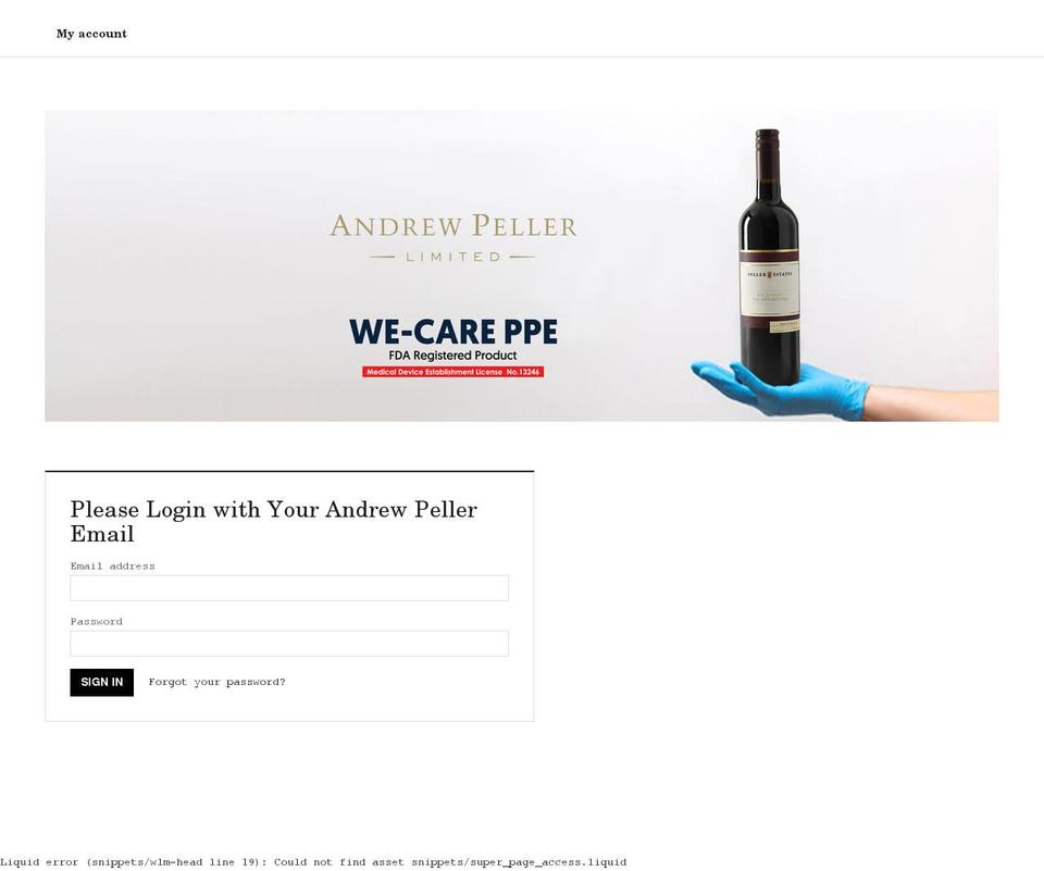 wecareaboutandrewpeller.com shopify website screenshot