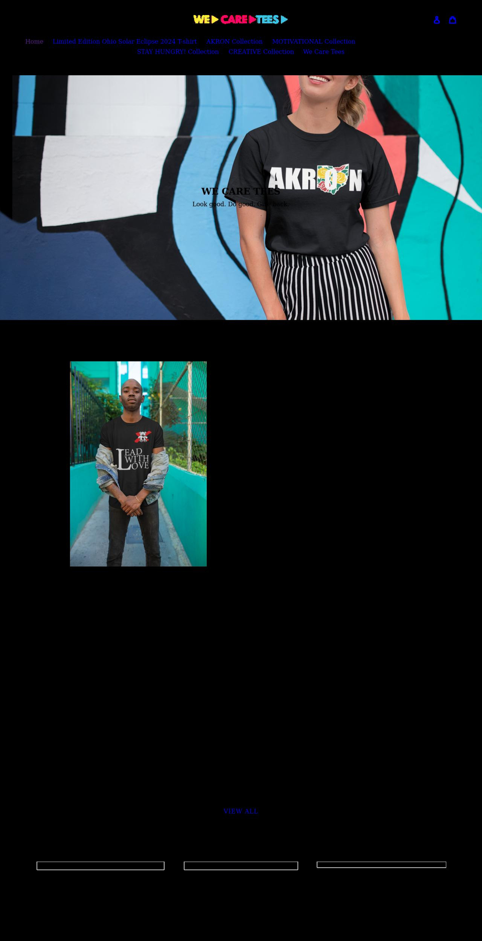 wecaretees.com shopify website screenshot