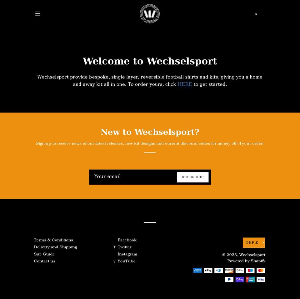 wechselsport.co.uk shopify website screenshot