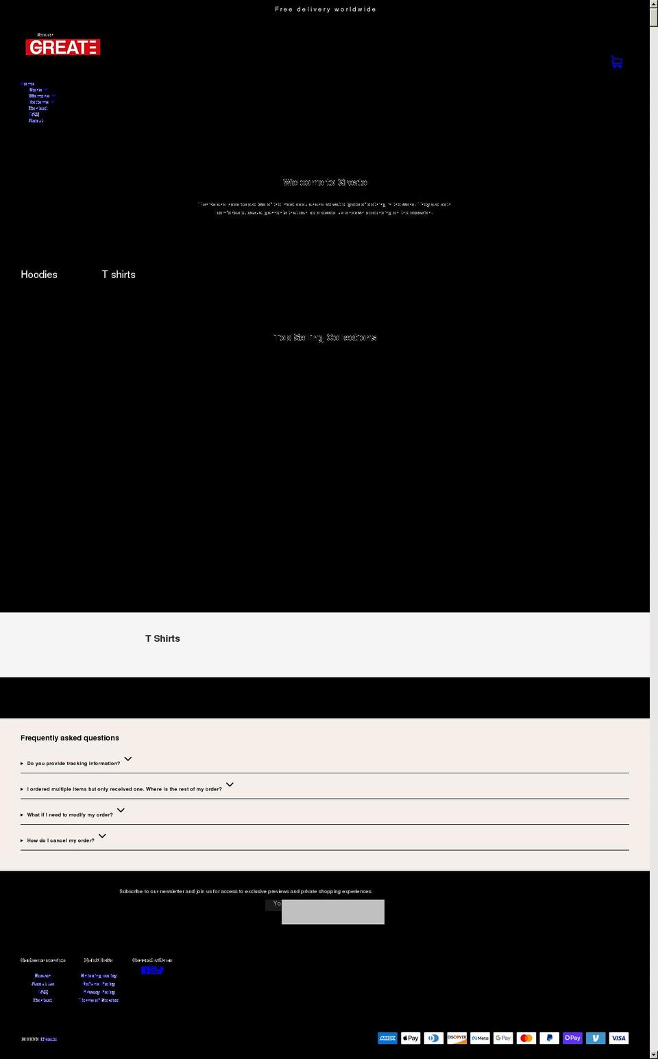 wecreategreatness.com shopify website screenshot