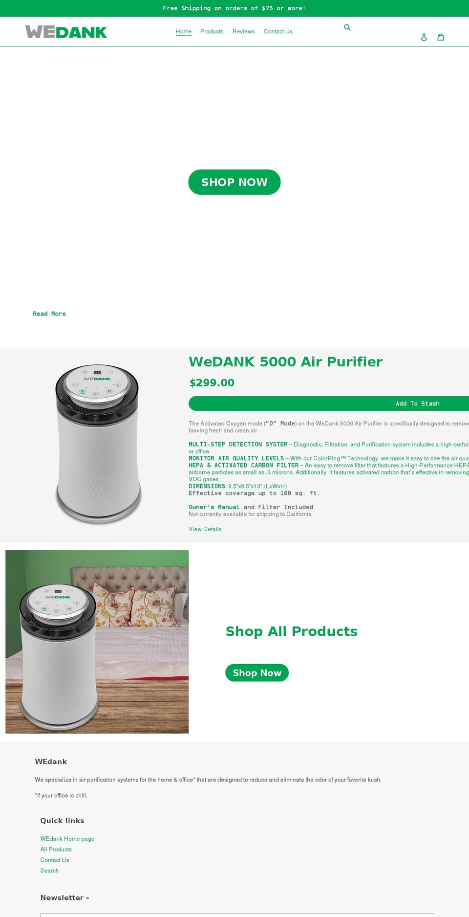 wedank.com shopify website screenshot