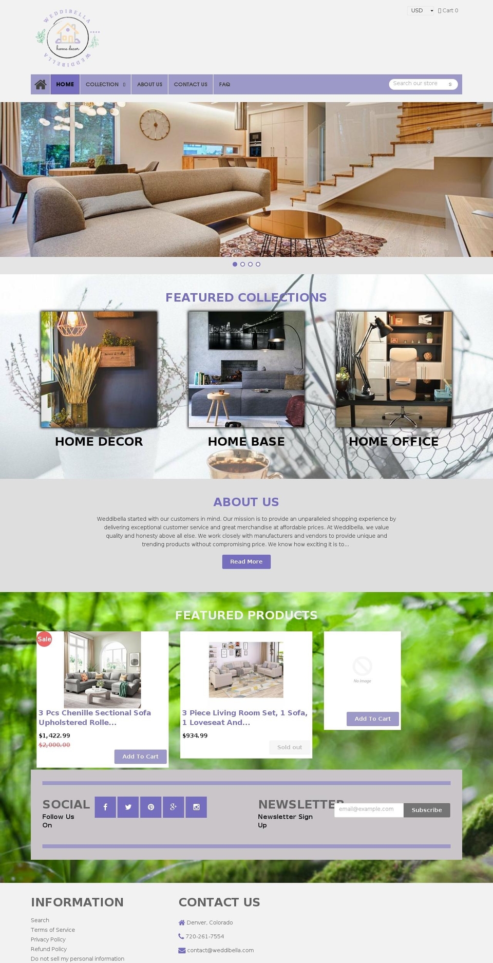 Décor Shopify theme site example weddibella.com