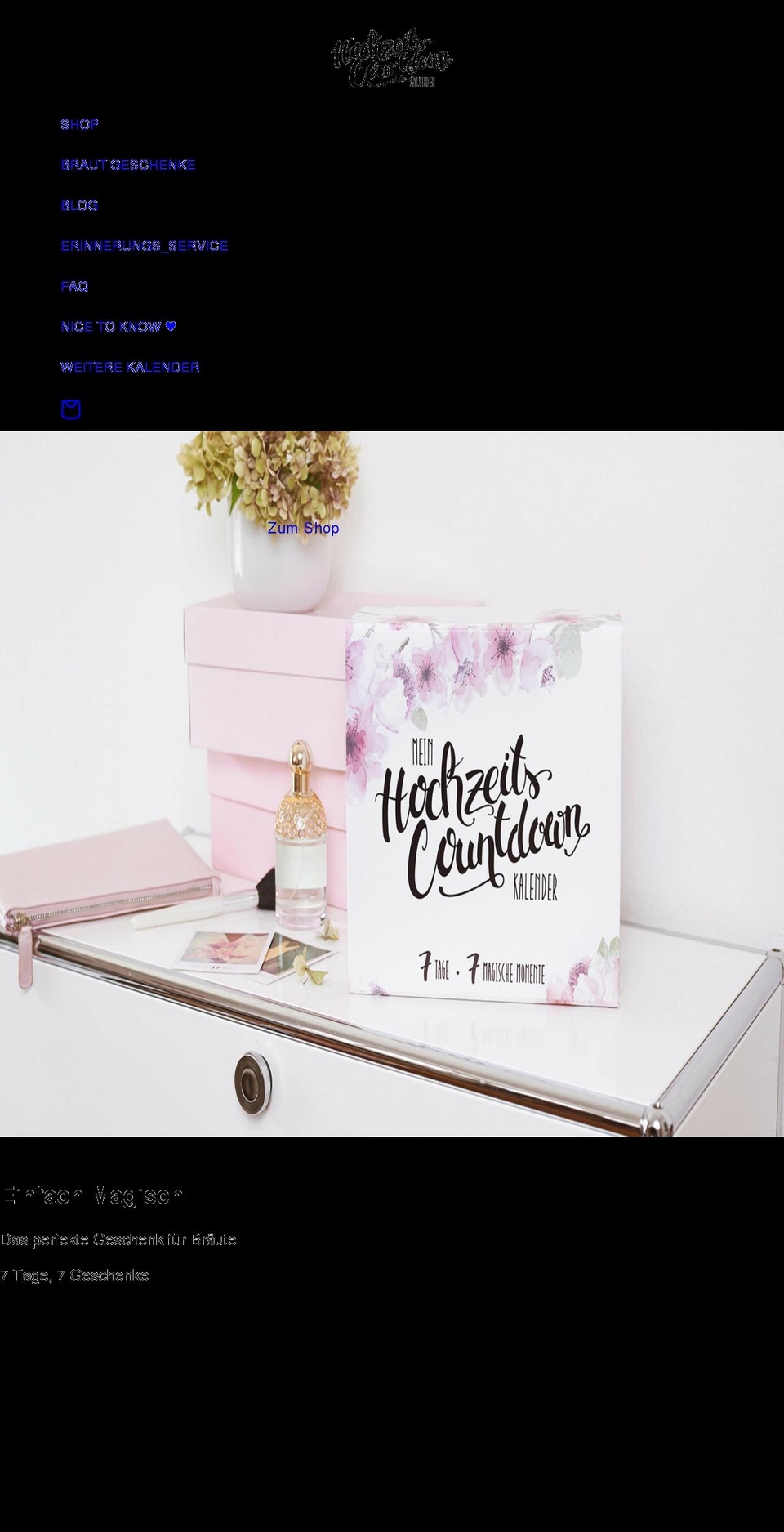 wedding-countdown-box.com shopify website screenshot