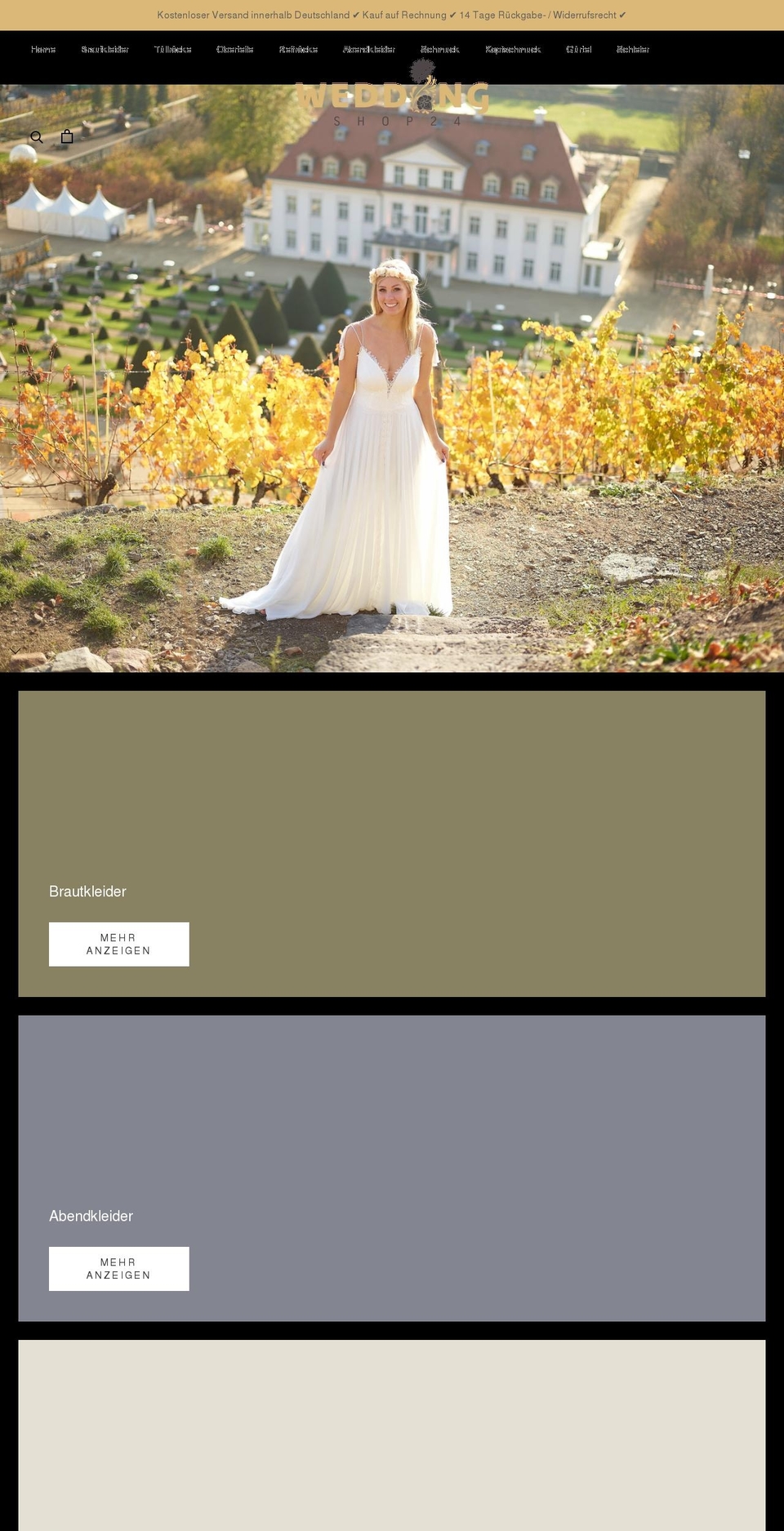 wedding-shop24.de shopify website screenshot