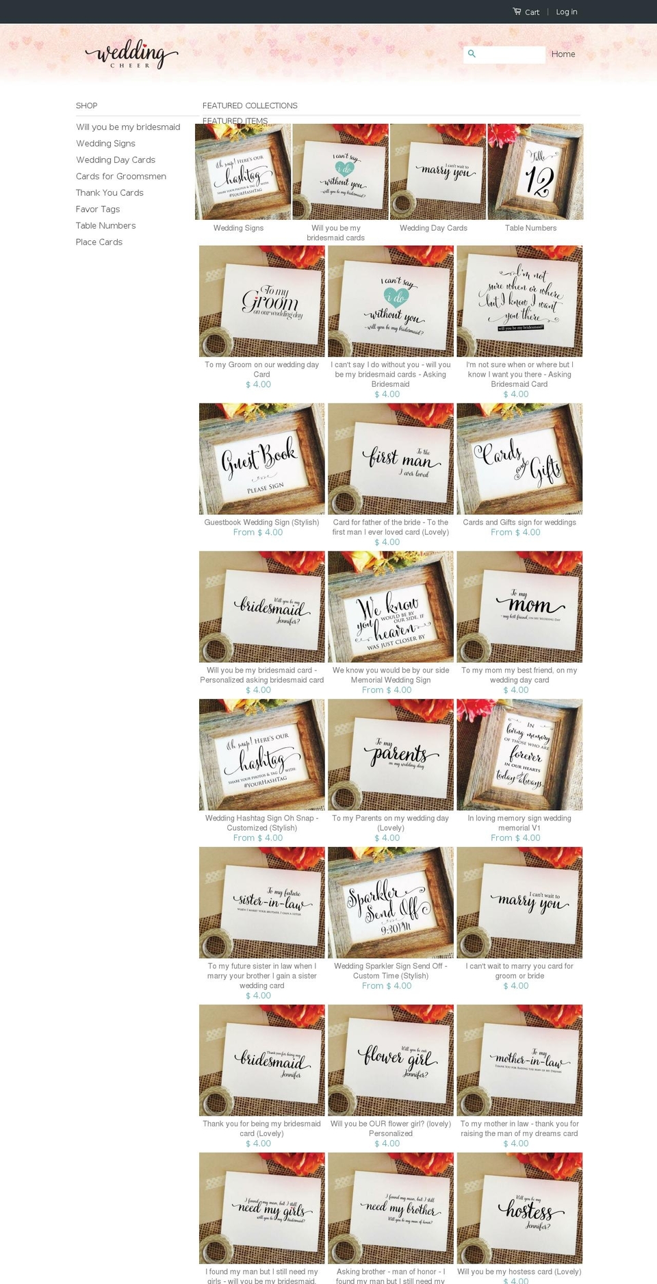 weddingcheer.com shopify website screenshot