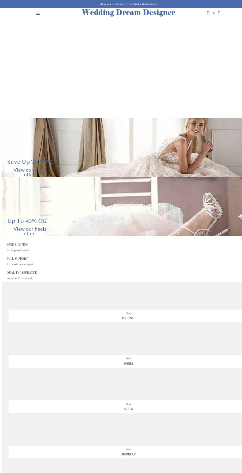 weddingdreamdesigner.com shopify website screenshot