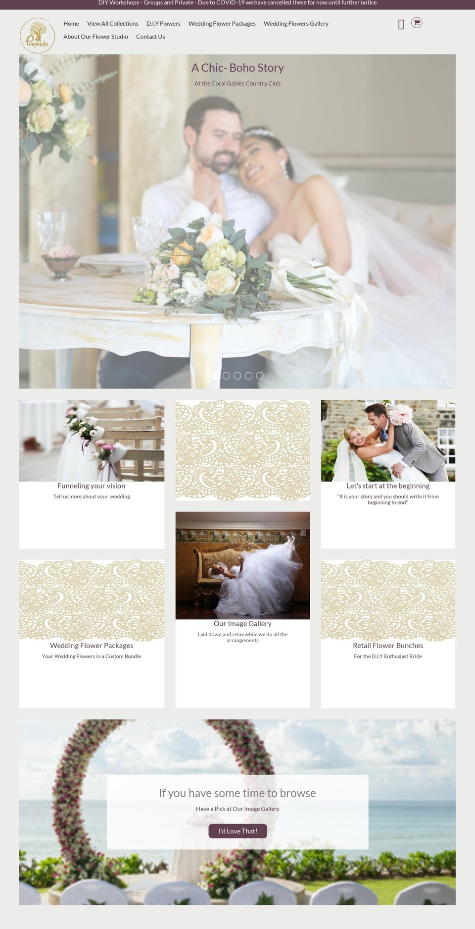 weddingflowers.miami shopify website screenshot