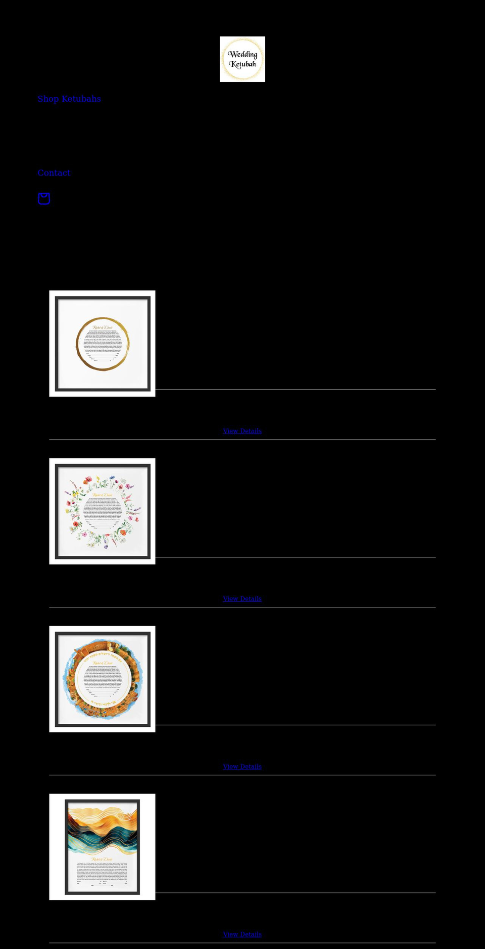 weddingketubah.com shopify website screenshot
