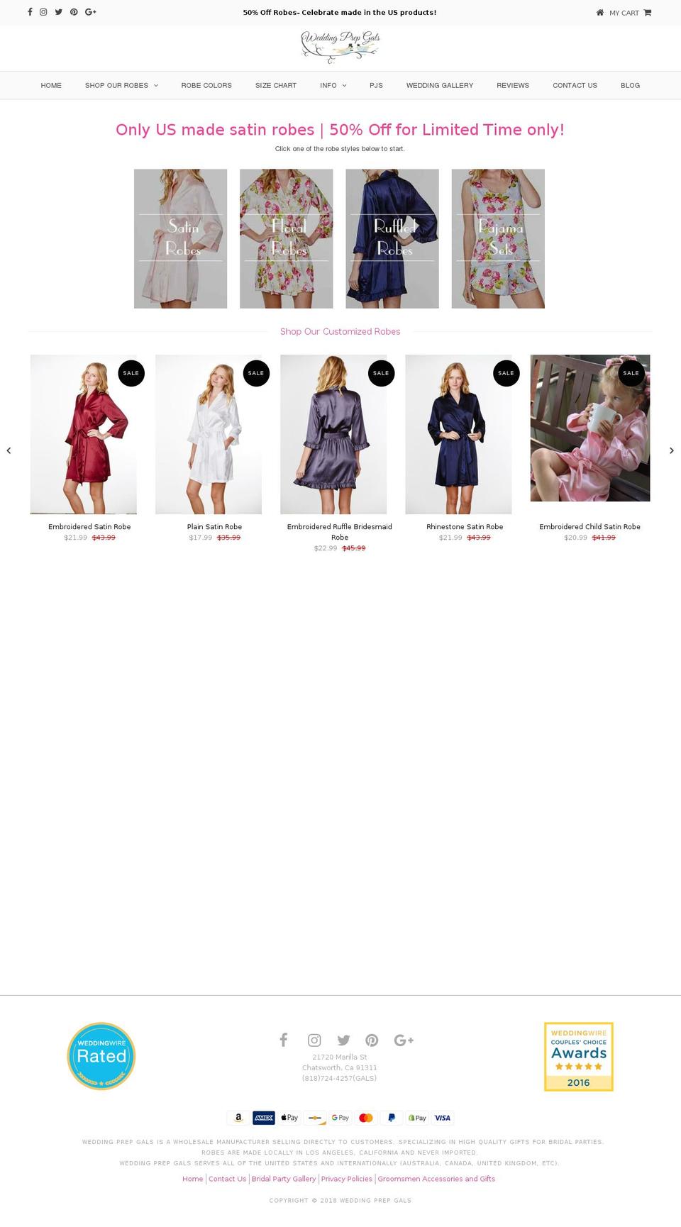 weddingprepgals.com shopify website screenshot