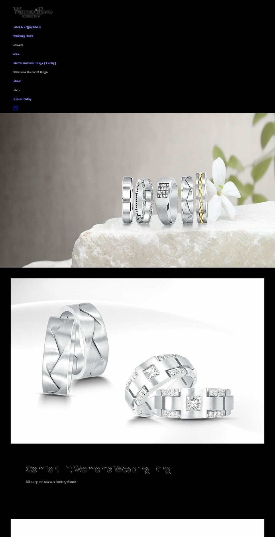 weddingringsunlimited.com shopify website screenshot