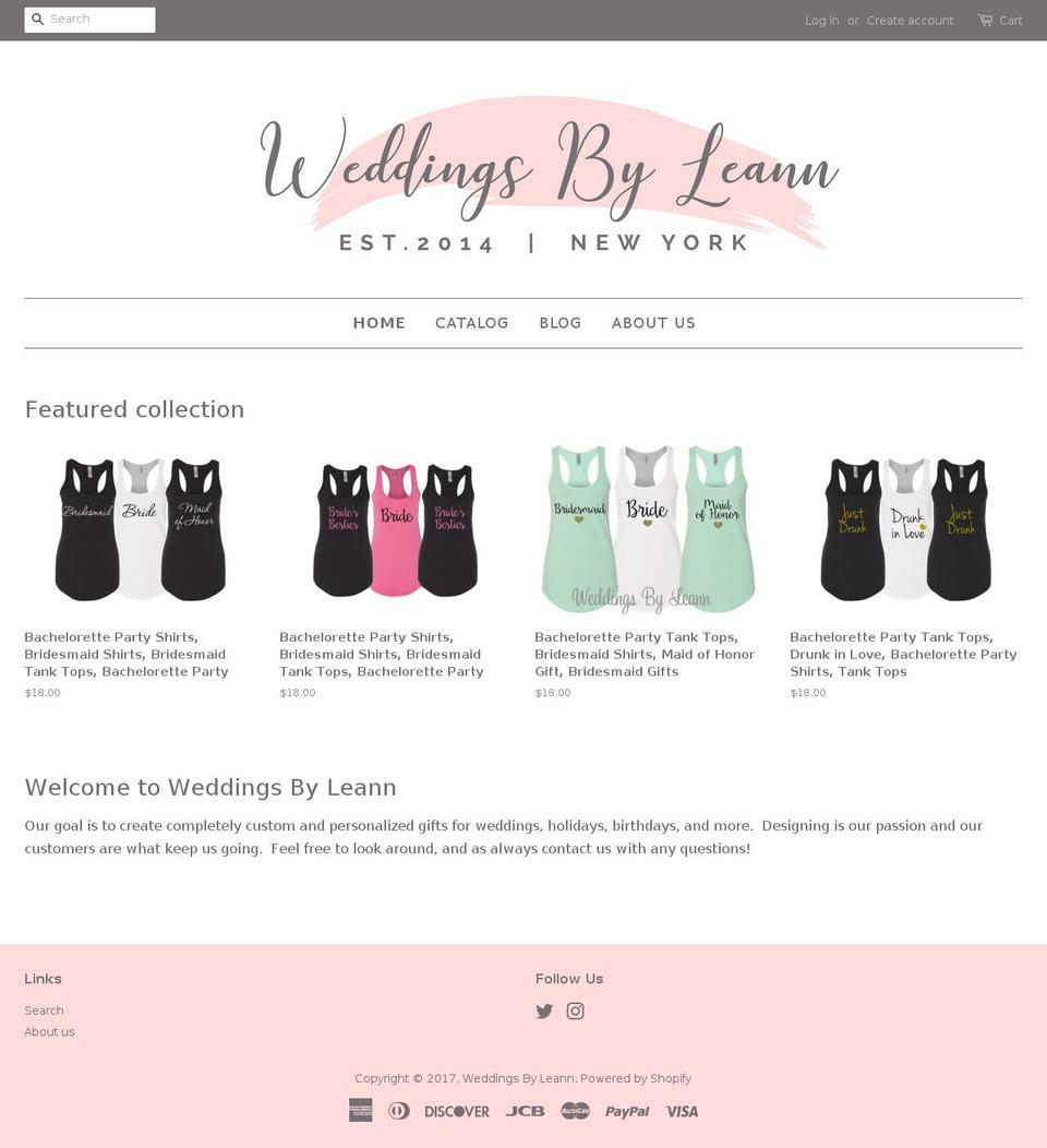 weddingsbyleann.com shopify website screenshot