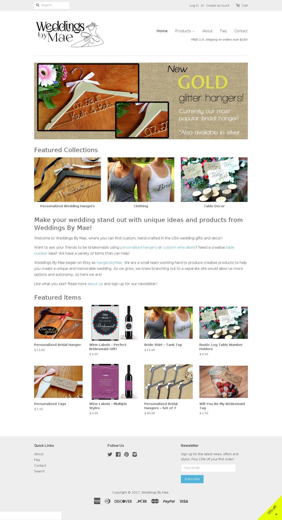 weddingsbymay.com shopify website screenshot