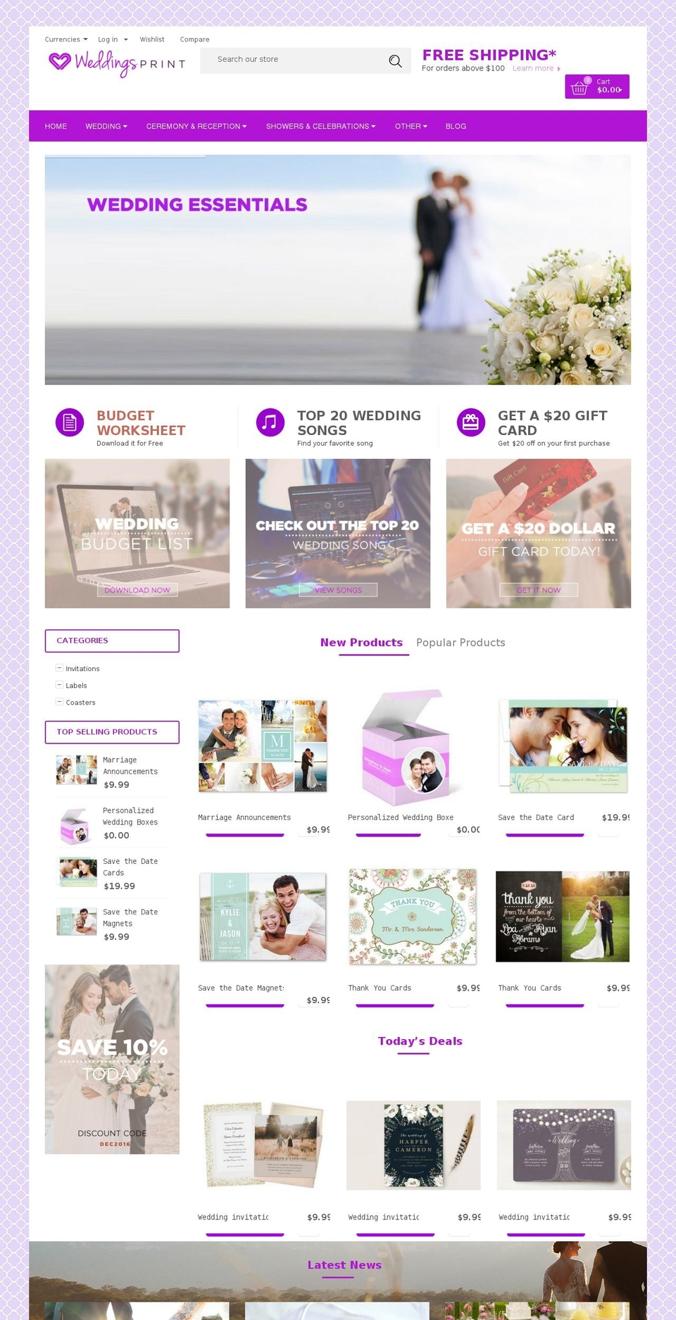 weddingsprint.com shopify website screenshot