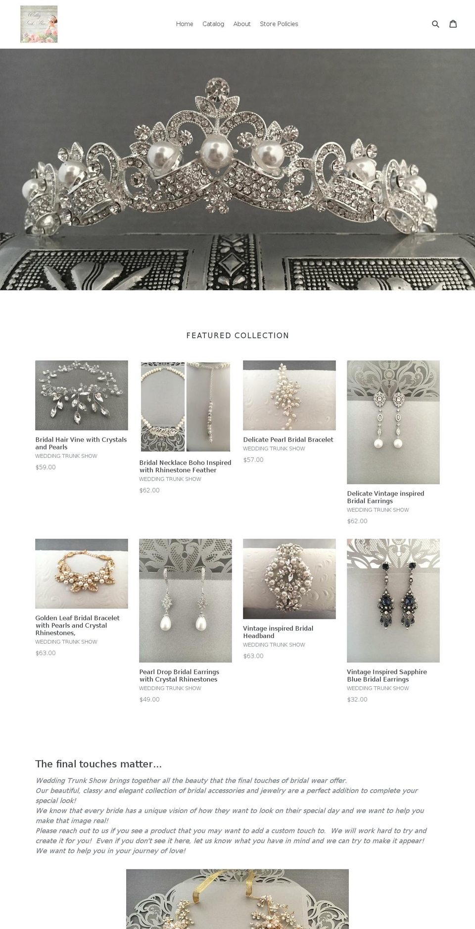 weddingtrunkshow.com shopify website screenshot