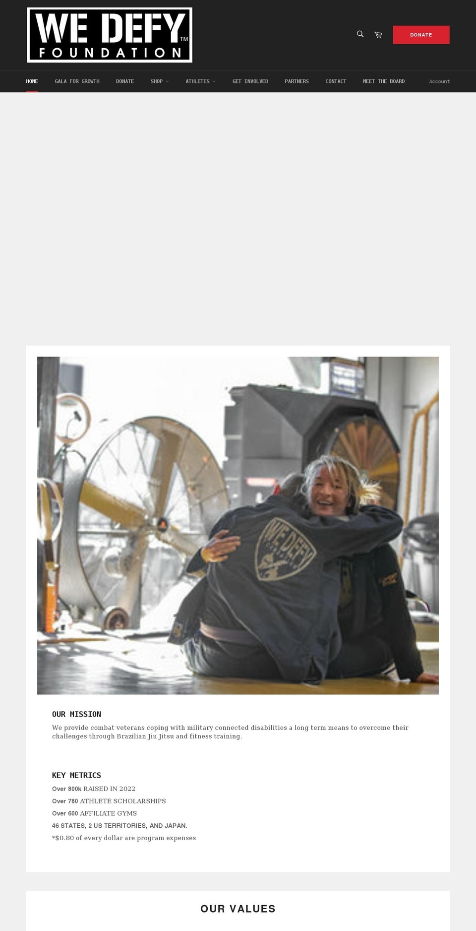 wedefyfoundation.org shopify website screenshot