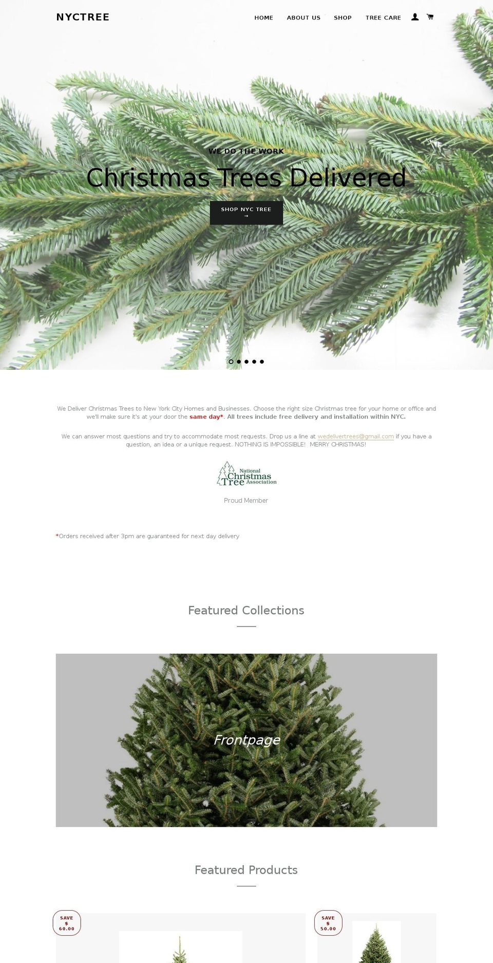 wedelivertrees.com shopify website screenshot
