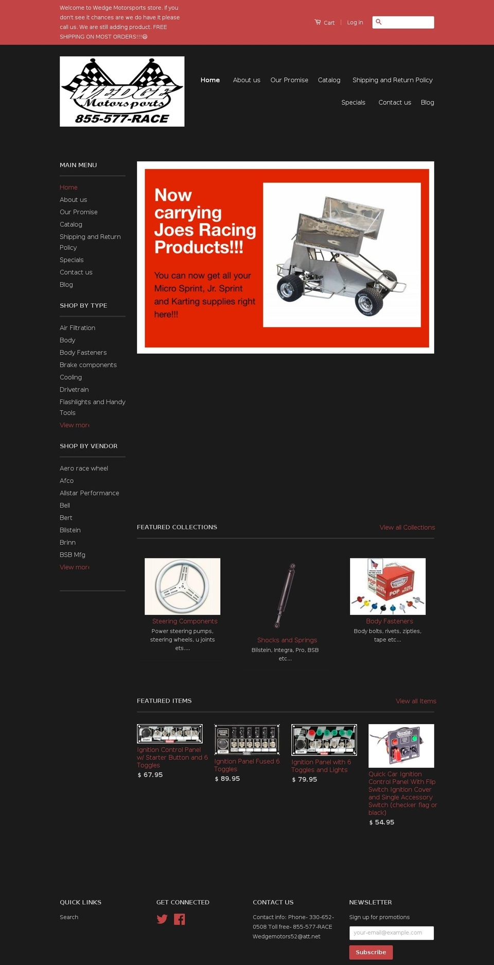 wedgemotorsports.net shopify website screenshot