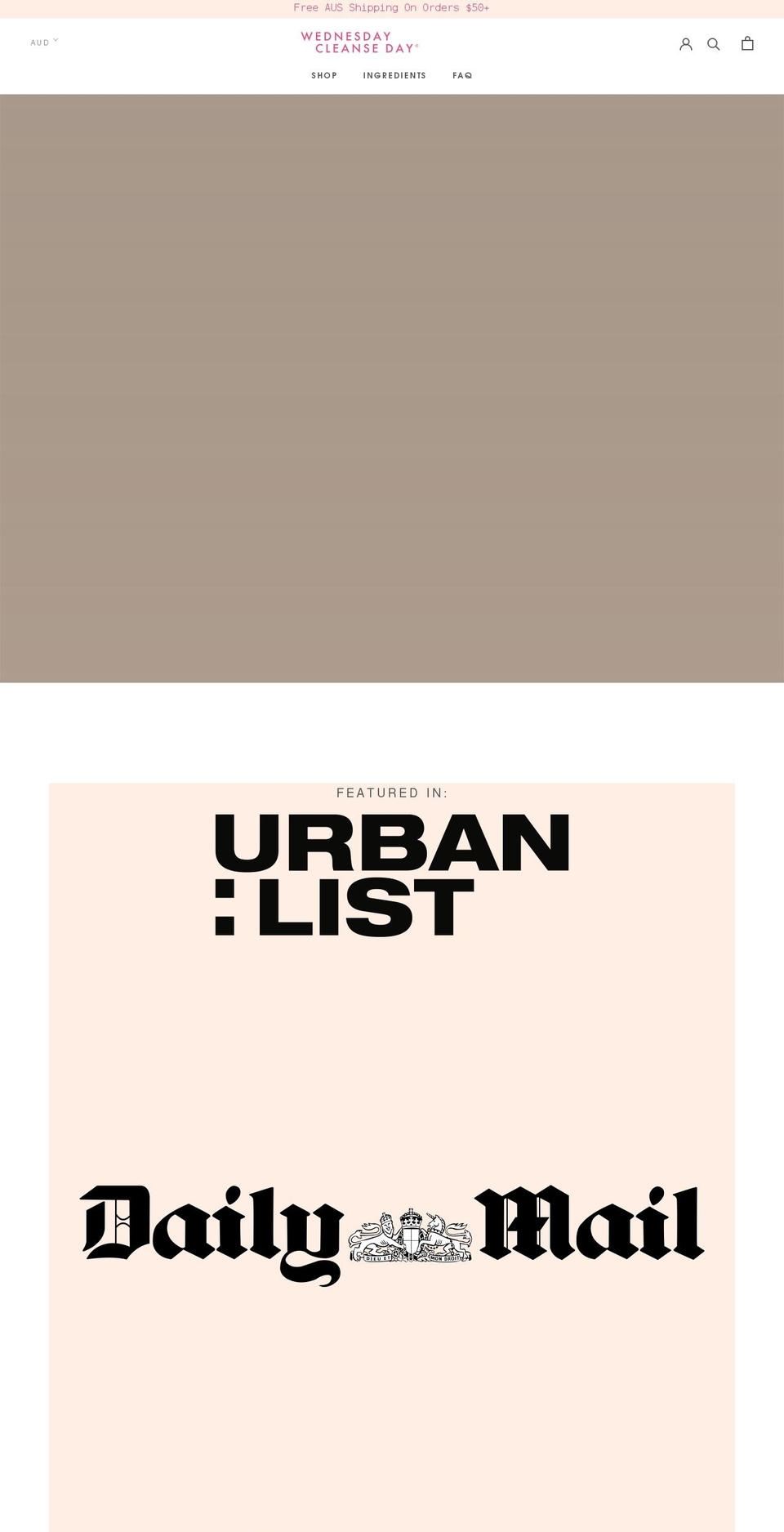 wednesdaycleanseday.com shopify website screenshot