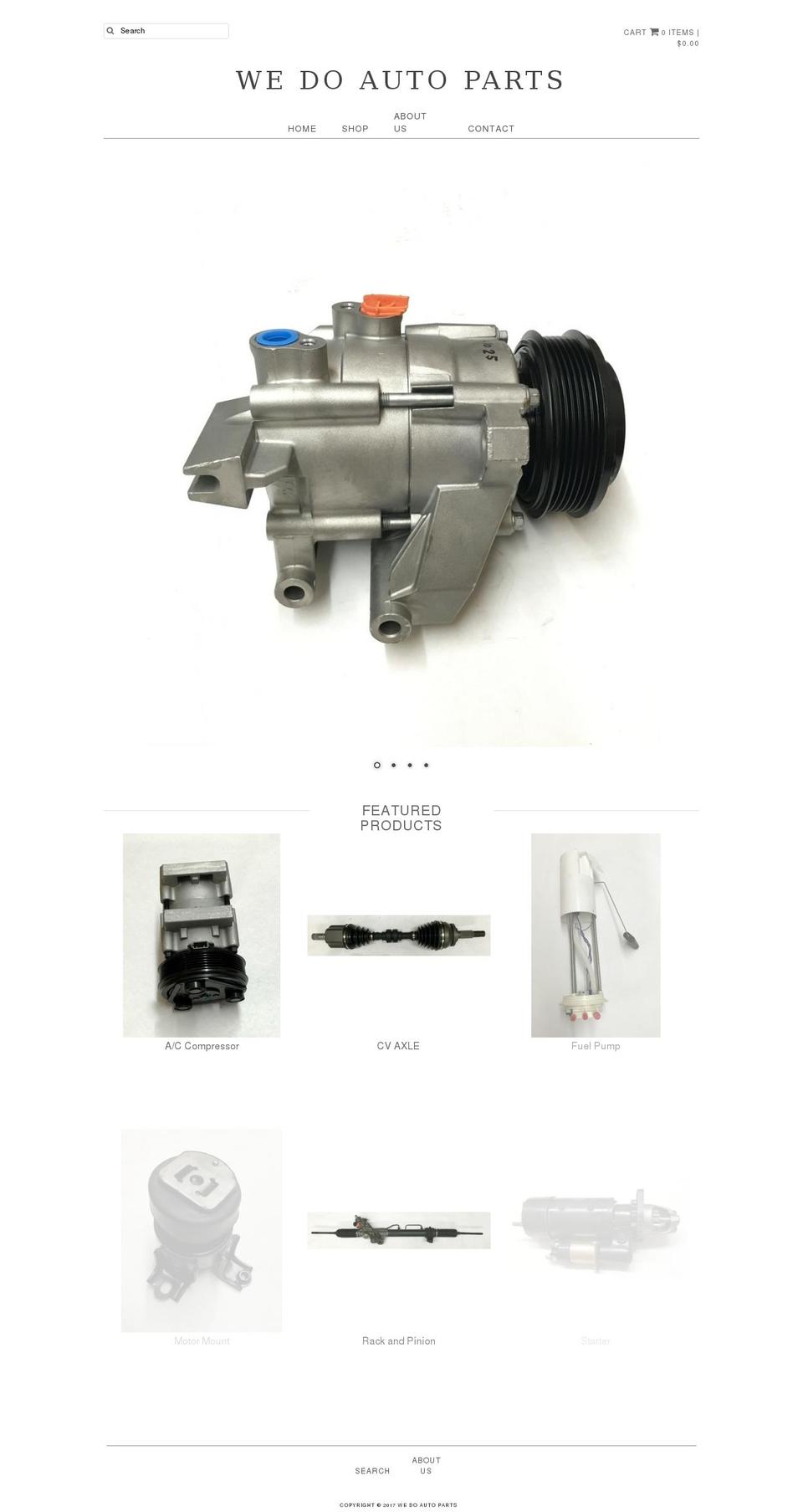 wedoautoparts.com shopify website screenshot
