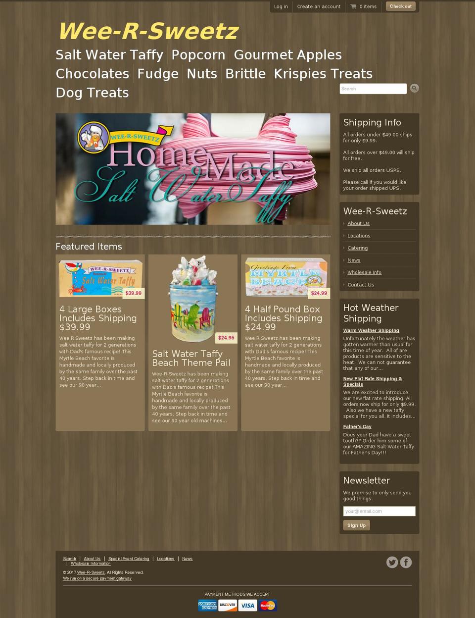 wee-r-sweetz.com shopify website screenshot