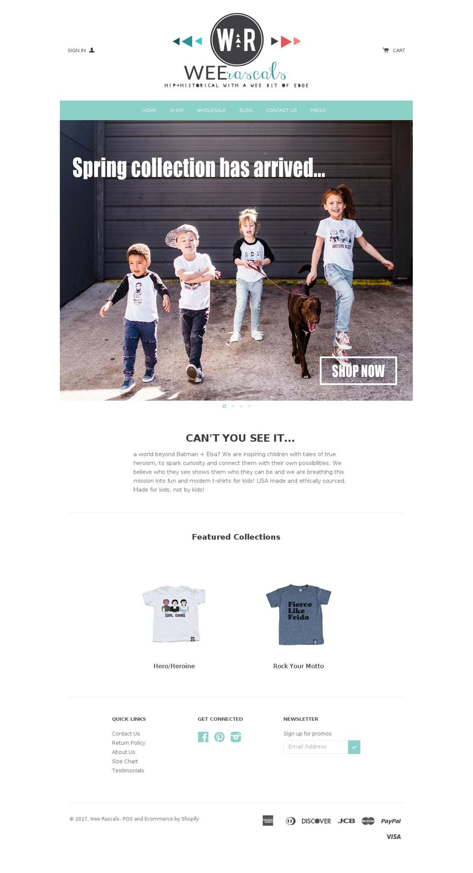 wee-rascals.com shopify website screenshot