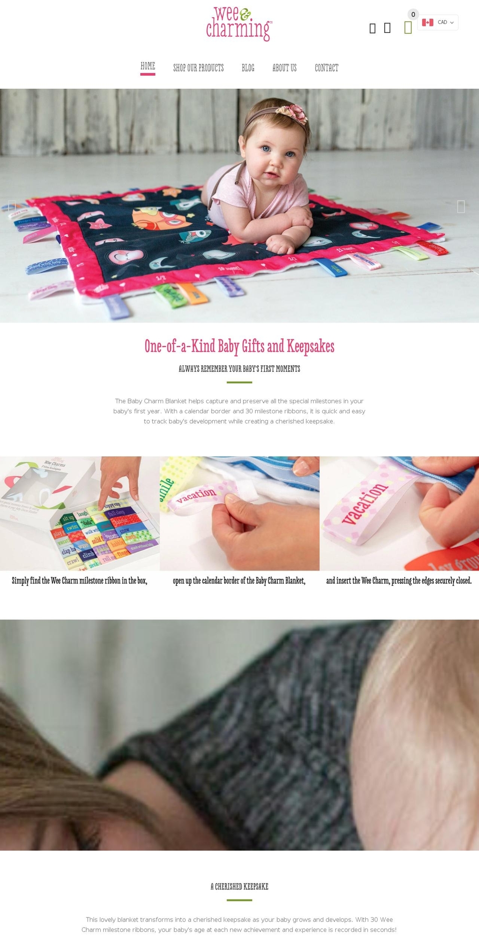 weeandcharming.com shopify website screenshot