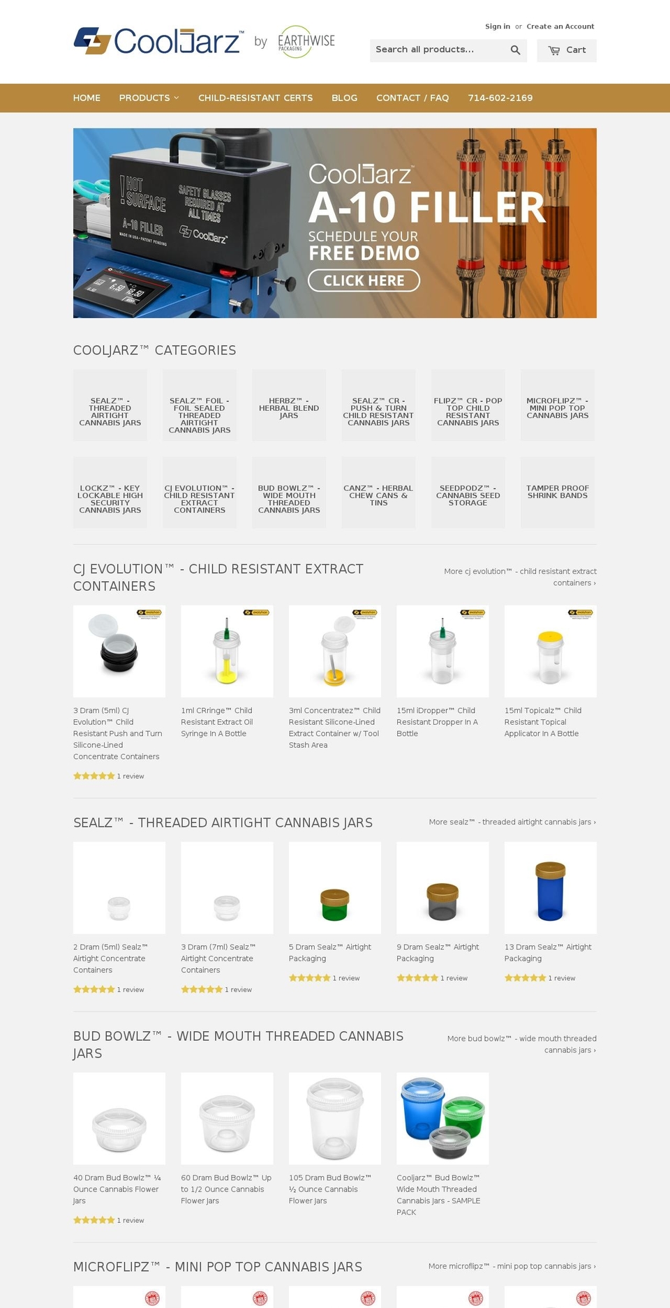 weed-jars.com shopify website screenshot