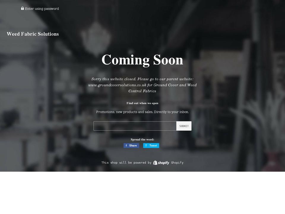 weedfabricsolutions.co.uk shopify website screenshot