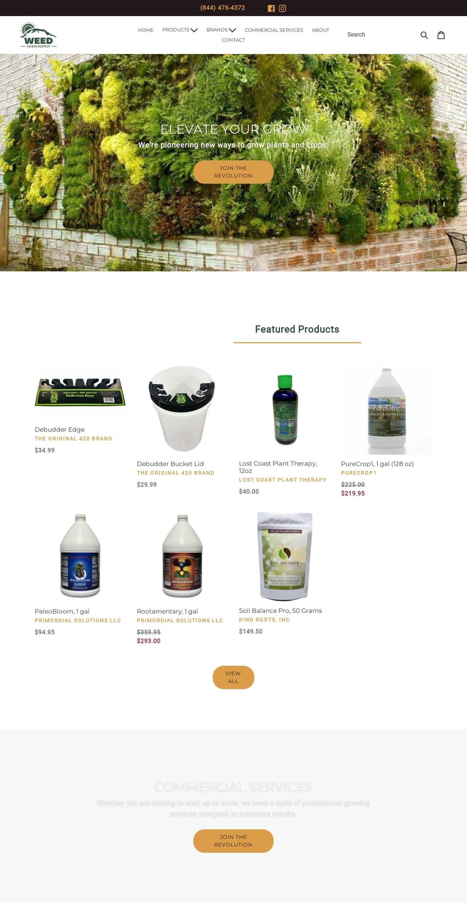 weedfarmsupply.com shopify website screenshot