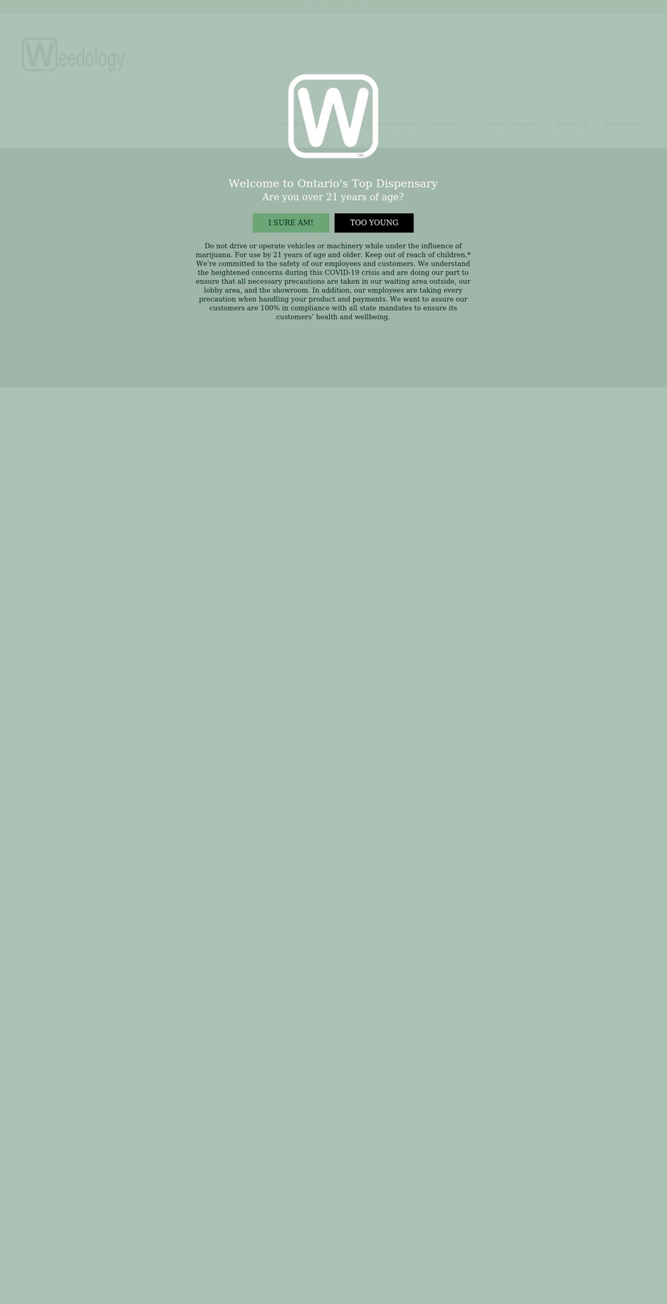 weedology.com shopify website screenshot