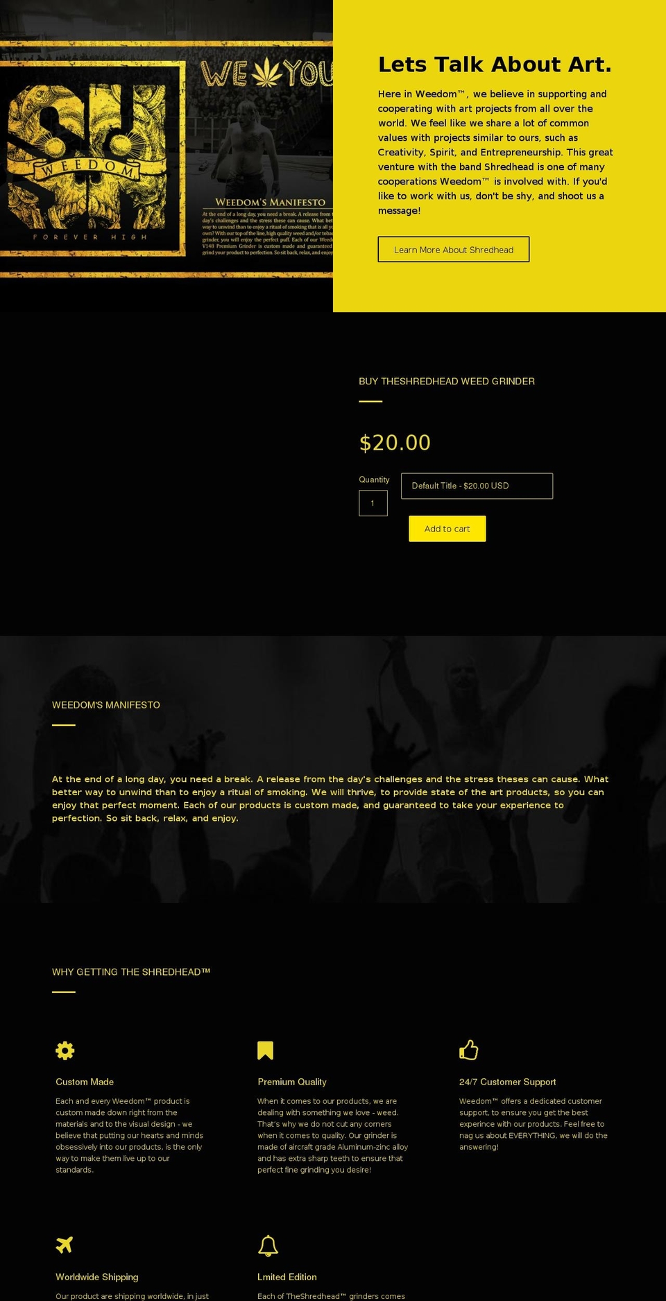 weedomforever.com shopify website screenshot