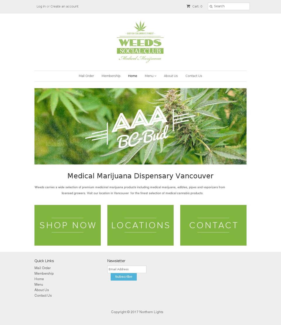 weedscanada.com shopify website screenshot