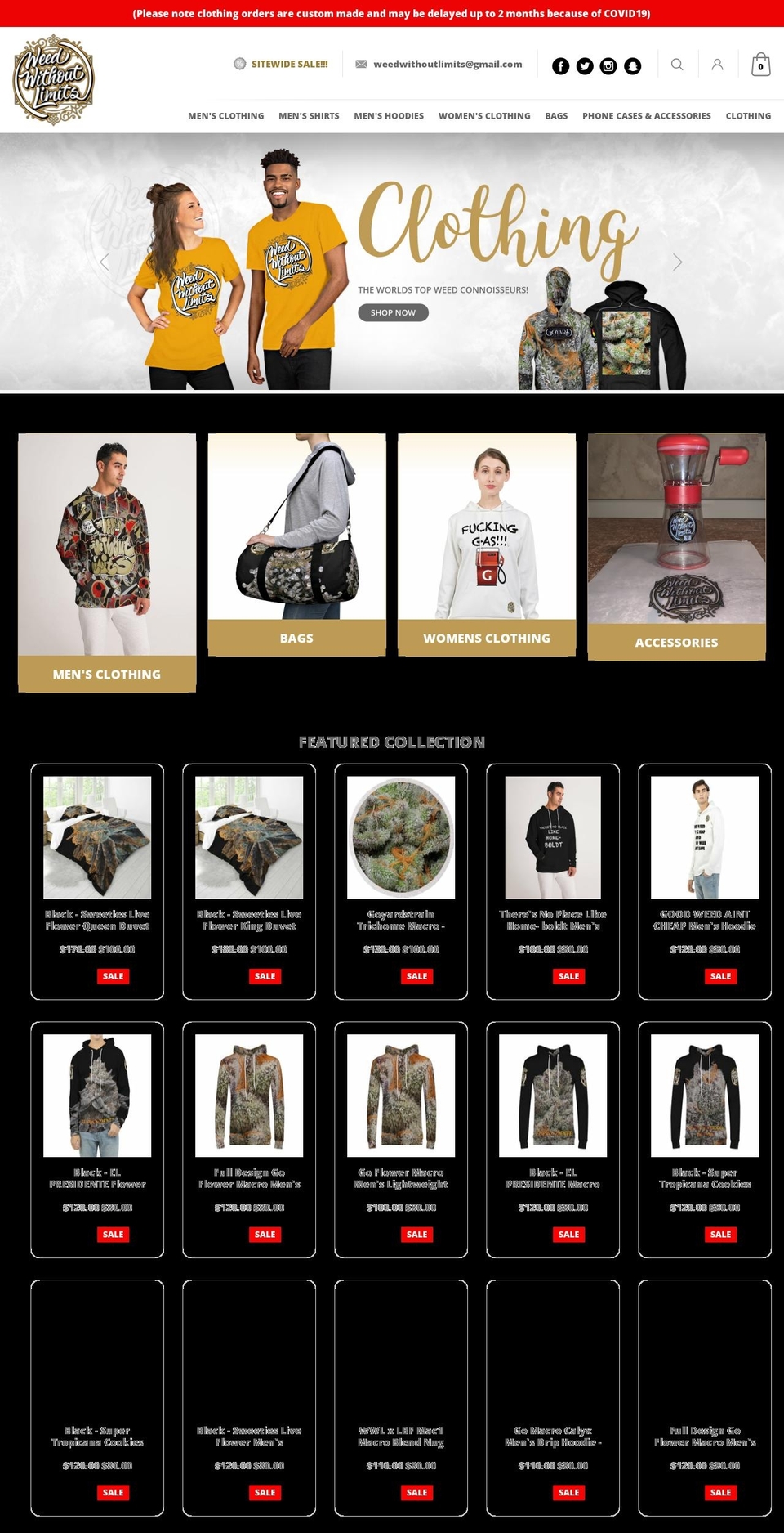 weedwithoutlimits.com shopify website screenshot