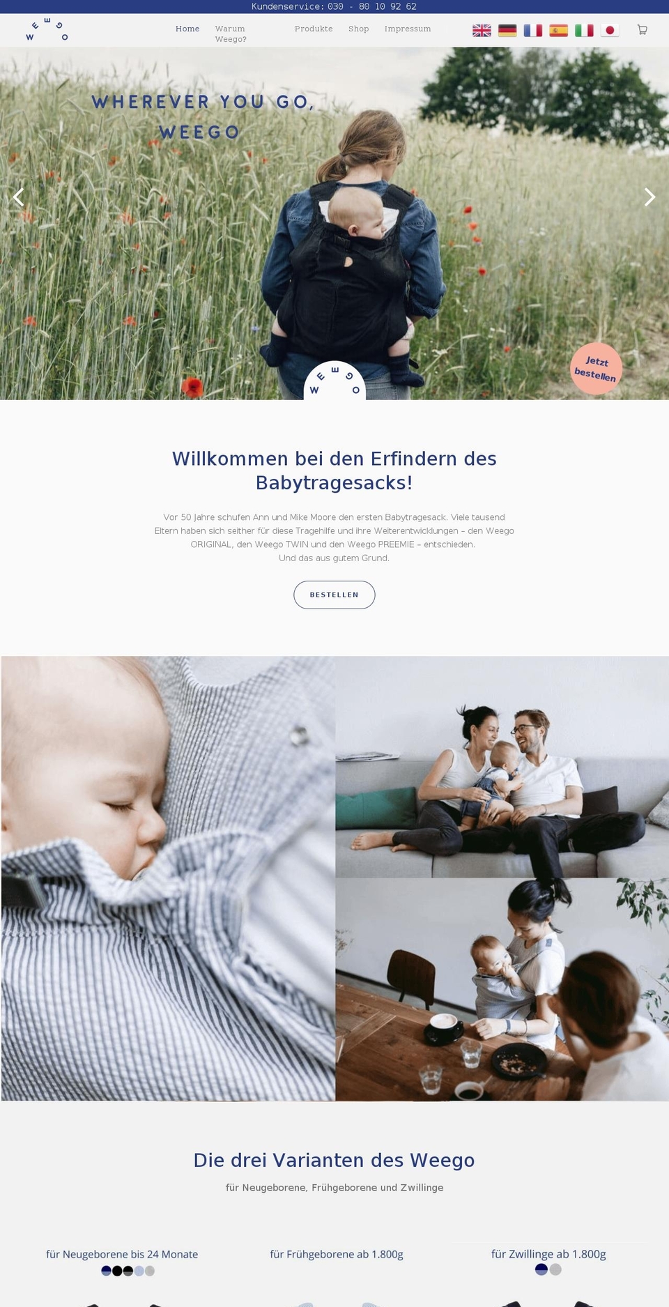 Dev Shopify theme site example weego.de