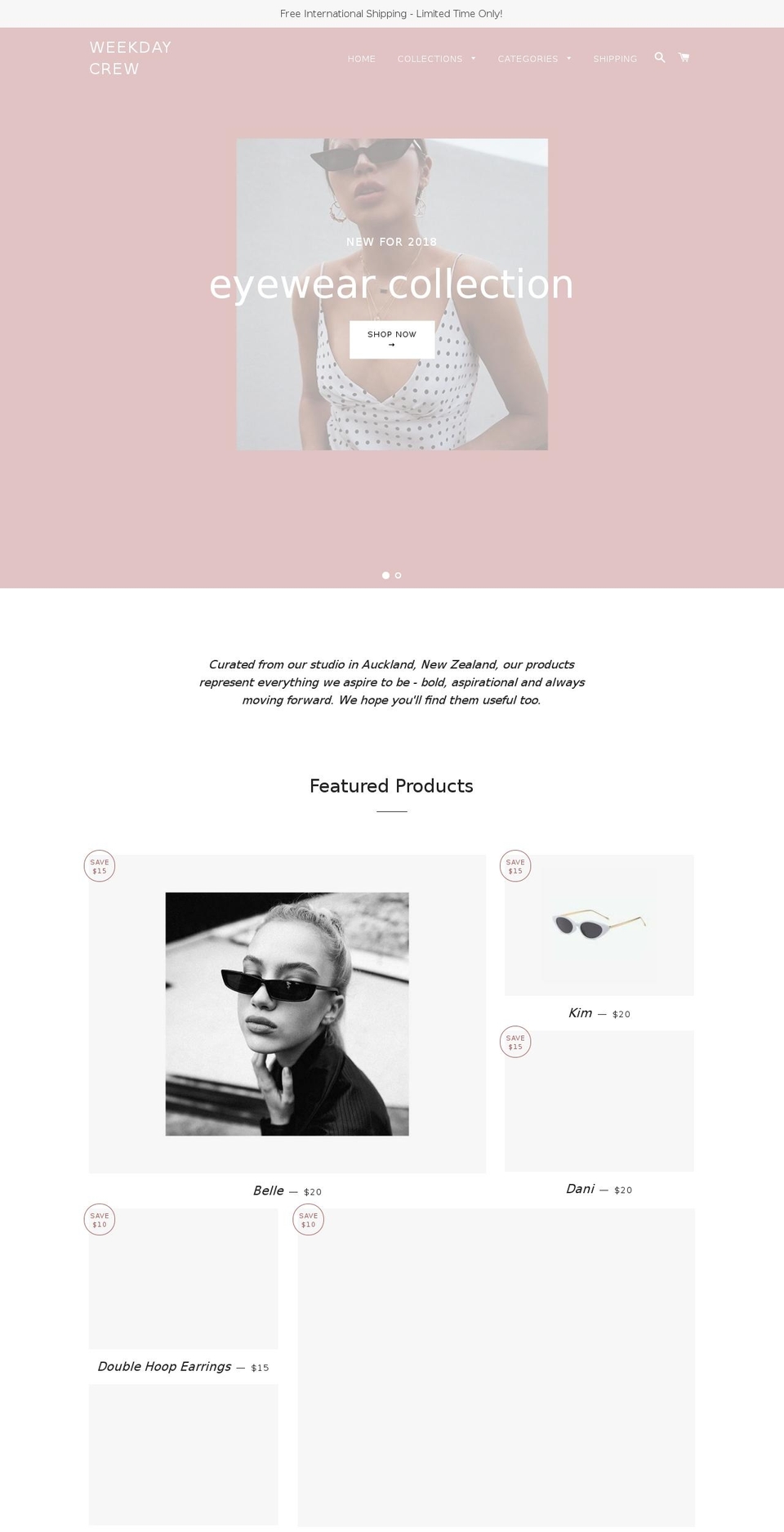 weekday-crew.myshopify.com shopify website screenshot