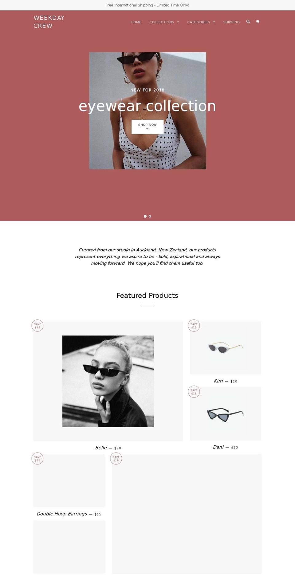 weekdaycrew.com shopify website screenshot
