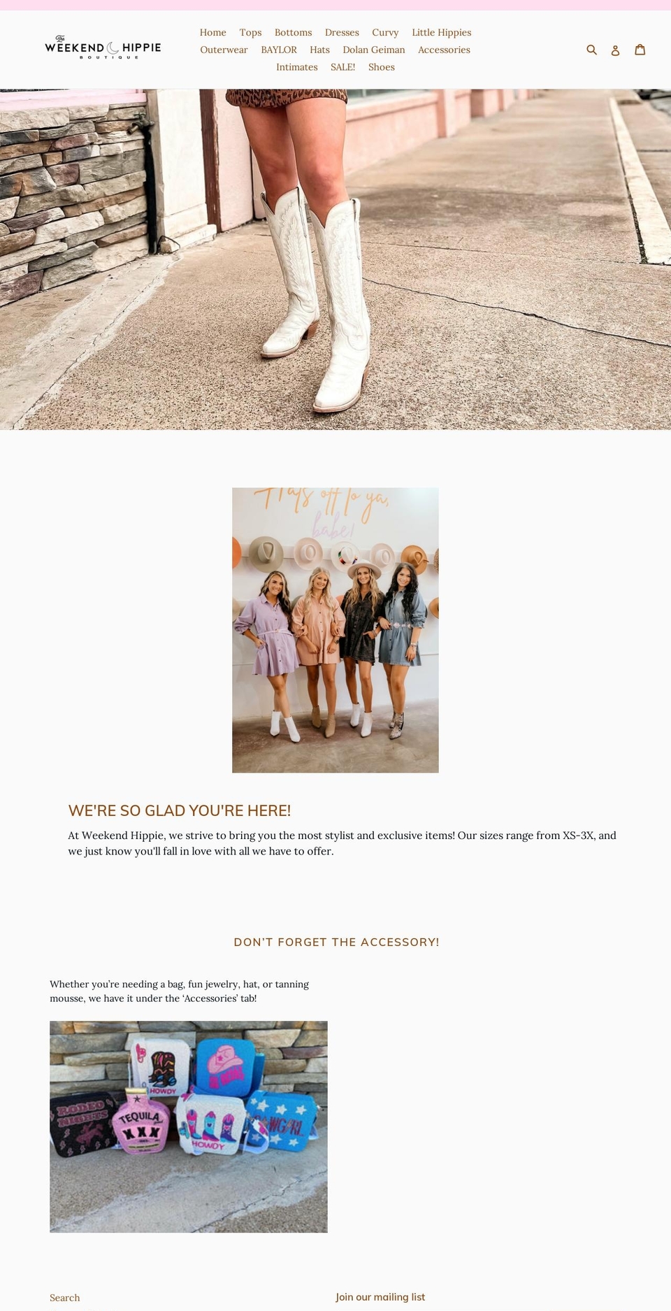 weekendhippieboutique.com shopify website screenshot