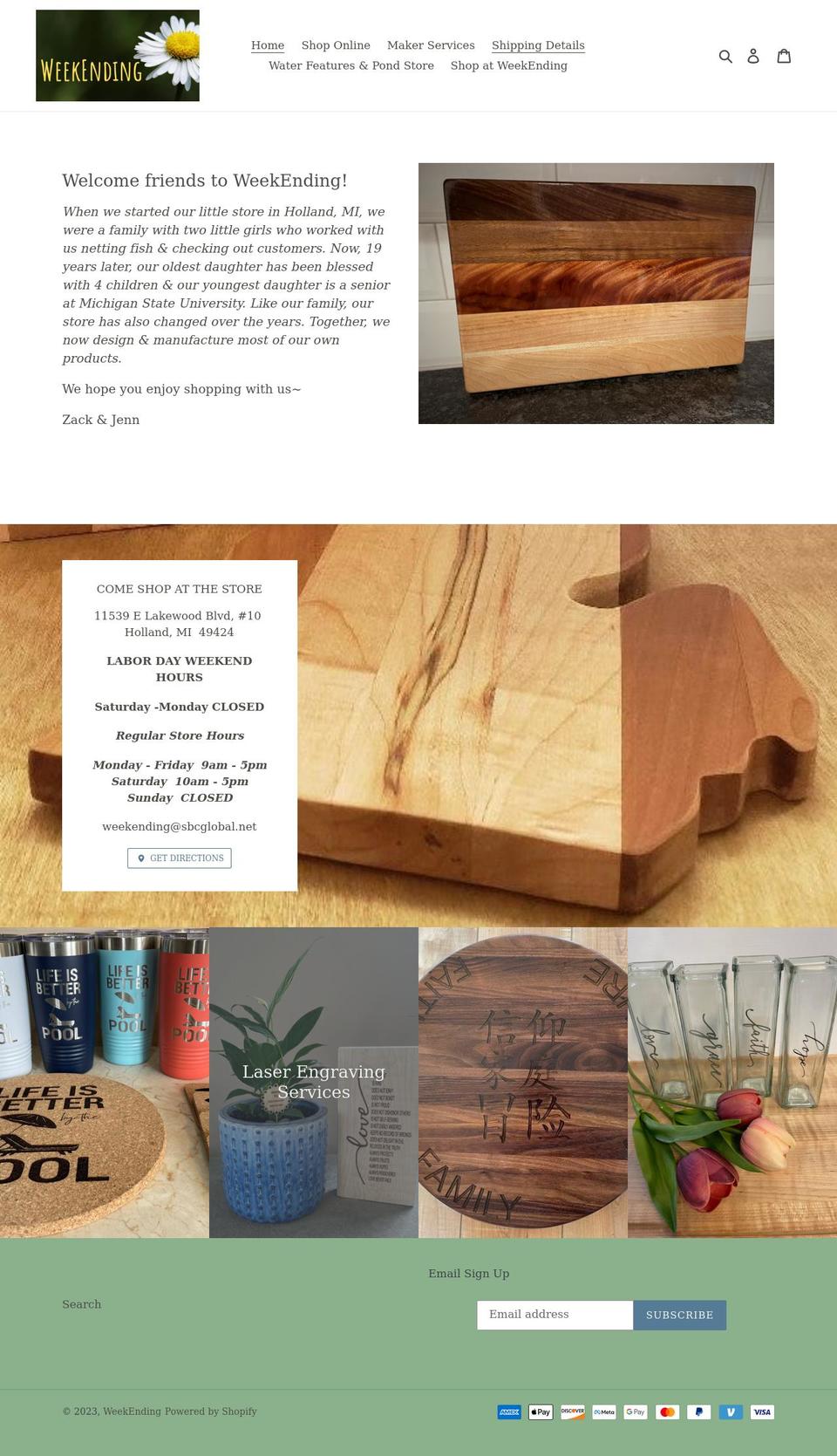weekending.net shopify website screenshot