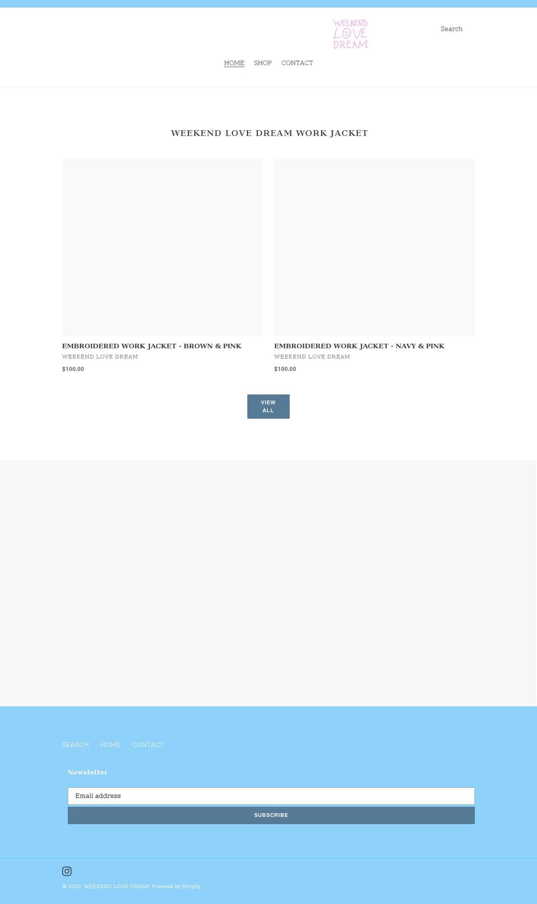 weekendlovedream.com shopify website screenshot