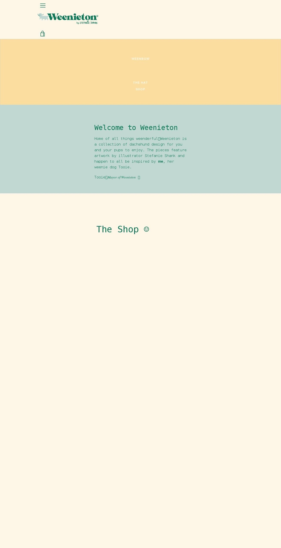 Narrative Afterpay Shopify theme site example weenieton.com