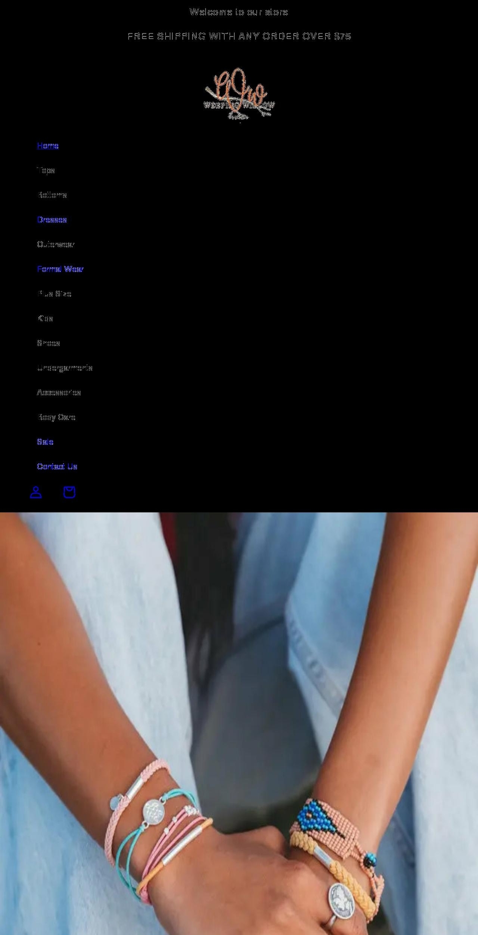 weepingwillowstrunk.com shopify website screenshot