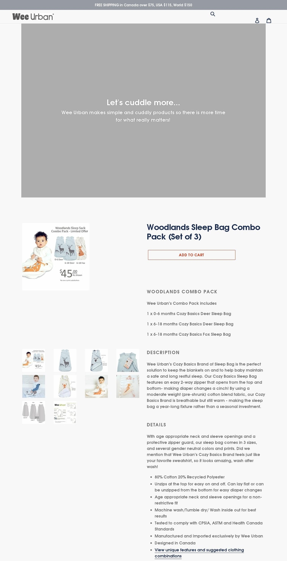 weeurban.ca shopify website screenshot