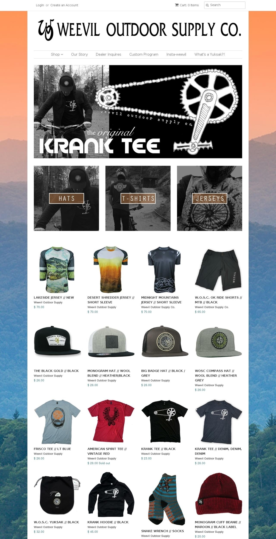 weeviloutdoor.com shopify website screenshot