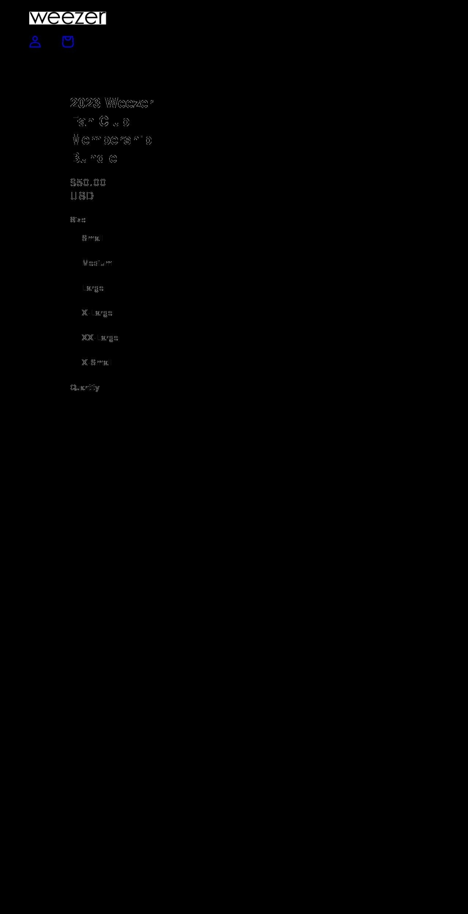 weezerfanshop.com shopify website screenshot
