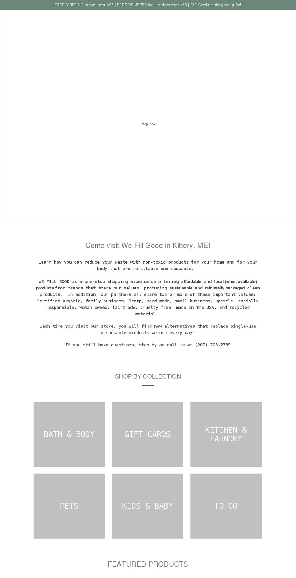 wefillgoodseacoast.com shopify website screenshot