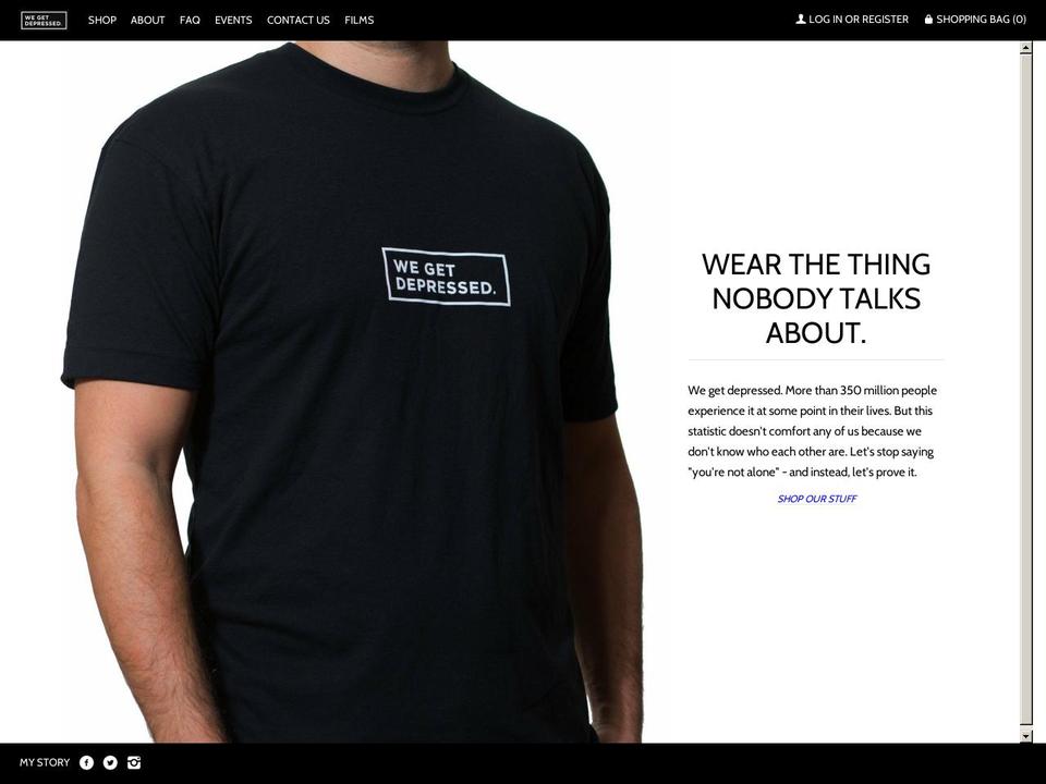 wegetdepressed.com shopify website screenshot