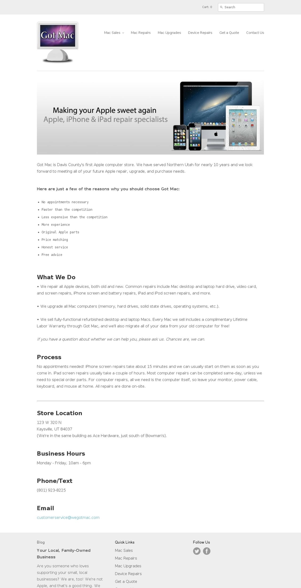 wegotmac.com shopify website screenshot