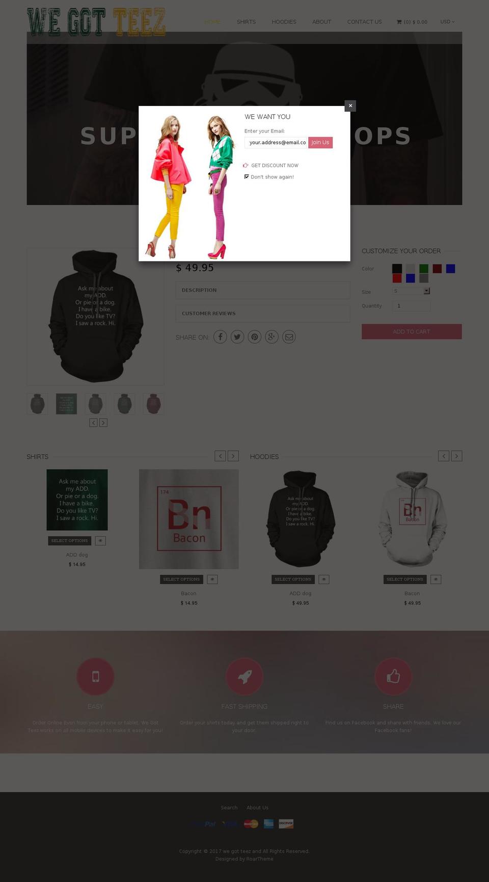 wegotteez.com shopify website screenshot