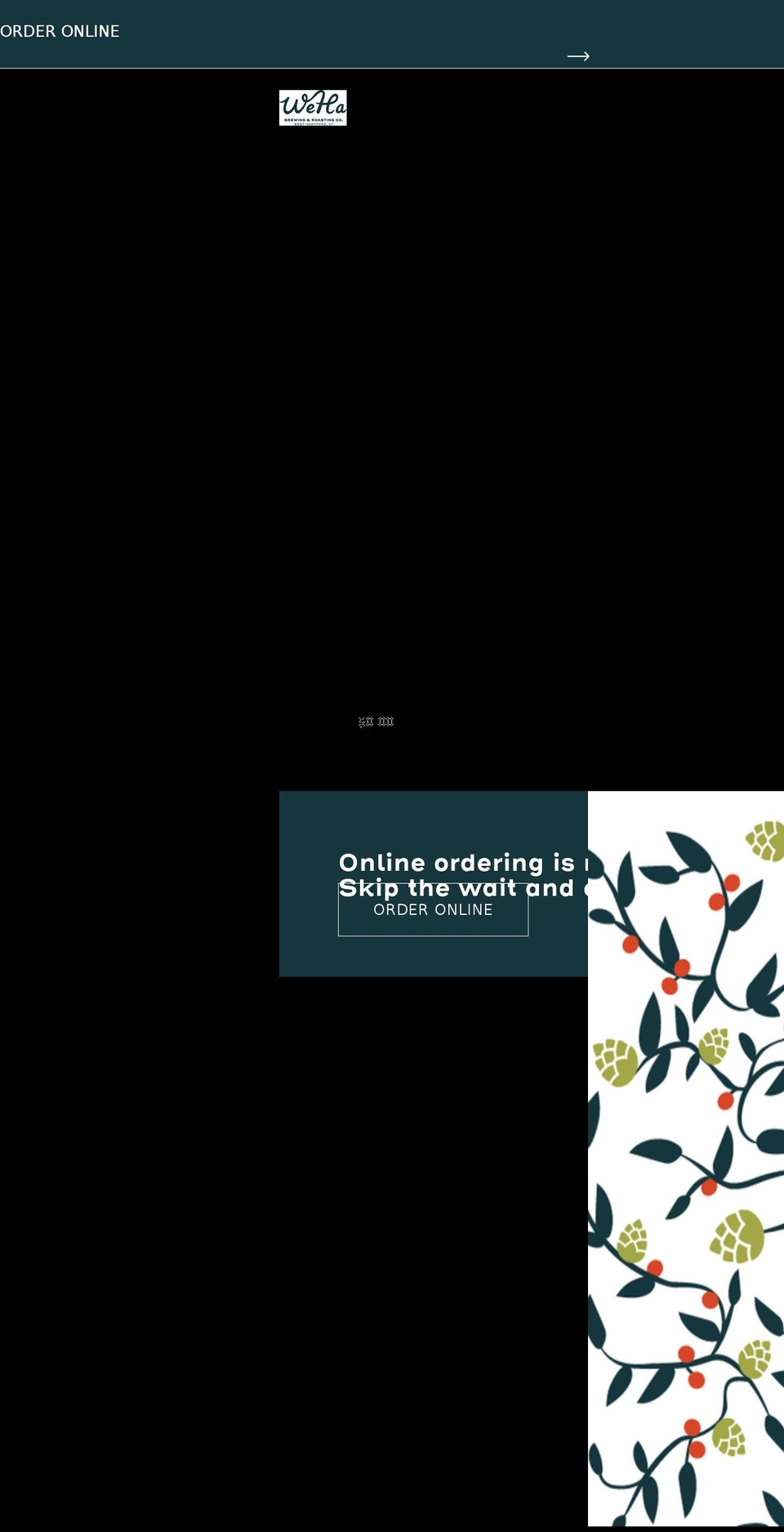 wehabrewing.com shopify website screenshot