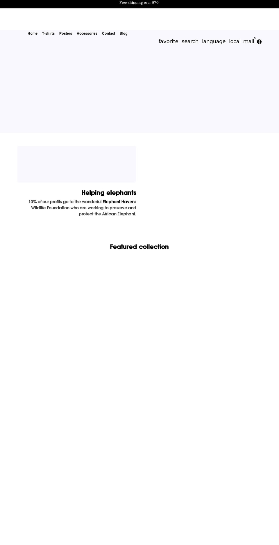 weheartelephants.com shopify website screenshot